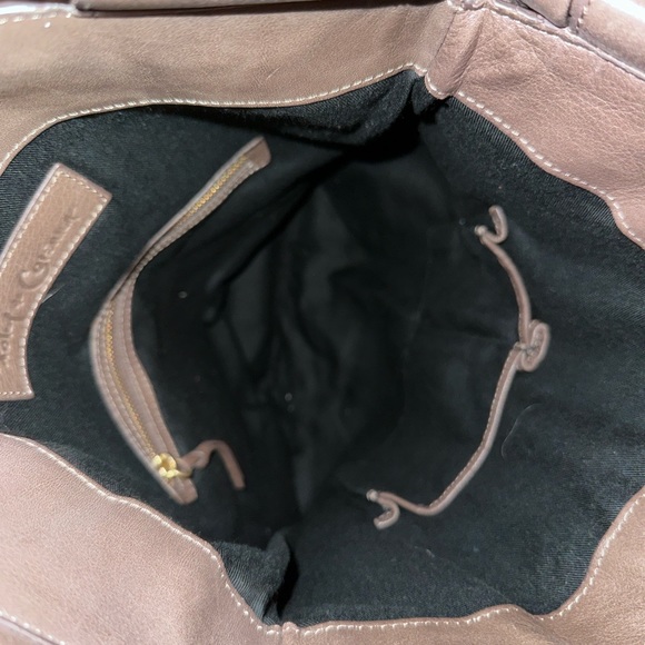 Foley & Corianna π€Fold-over Mid City Tote, Vegan βLeatherβ, brown w/ Gold Studs - Picture 5 of 6